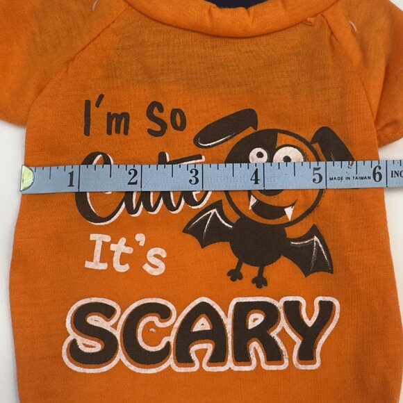 Novelty Pet Halloween Tee Small "I'm So Cute Its Scary" Orange Dog Costume NEW - Picture 9 of 9